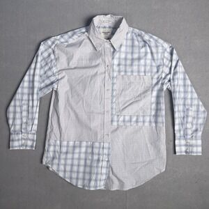 Abercrombie & Fitch Casual Button Front Oxford Shirt Men Small Patchwork Block‎